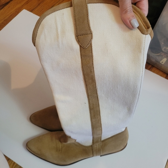 Urban Outfitters Leslie Tall Two Tone Cowboy Boots Western Boho - Picture 11 of 12